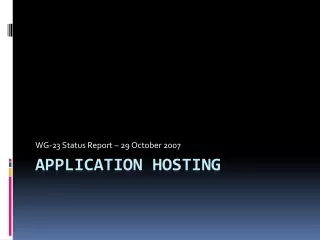 Application Hosting