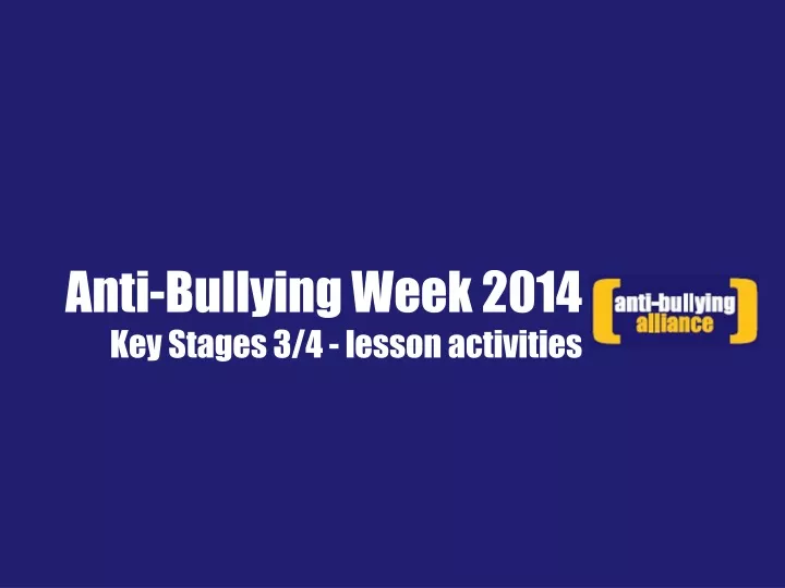anti bullying week 2014 key stages 3 4 lesson activities