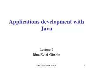 Applications development with  Java