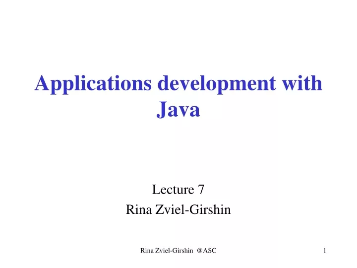 applications development with java