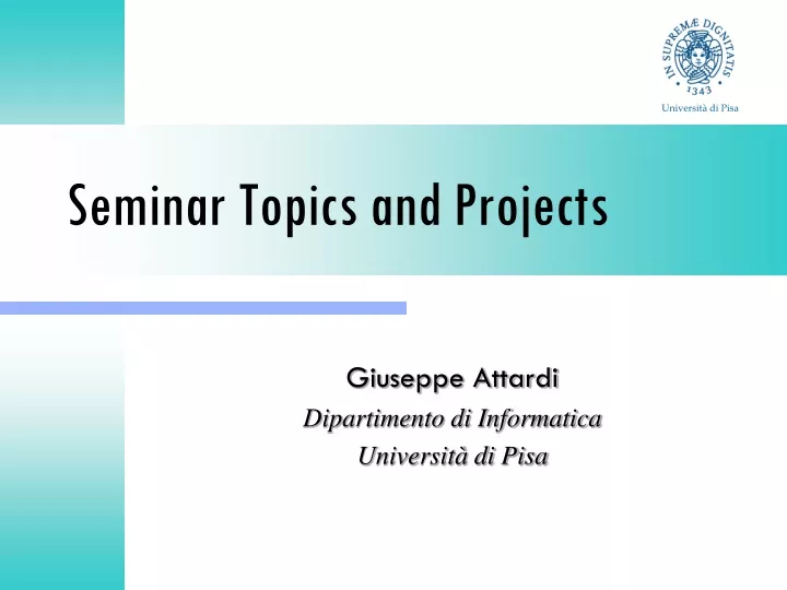 seminar topics and projects
