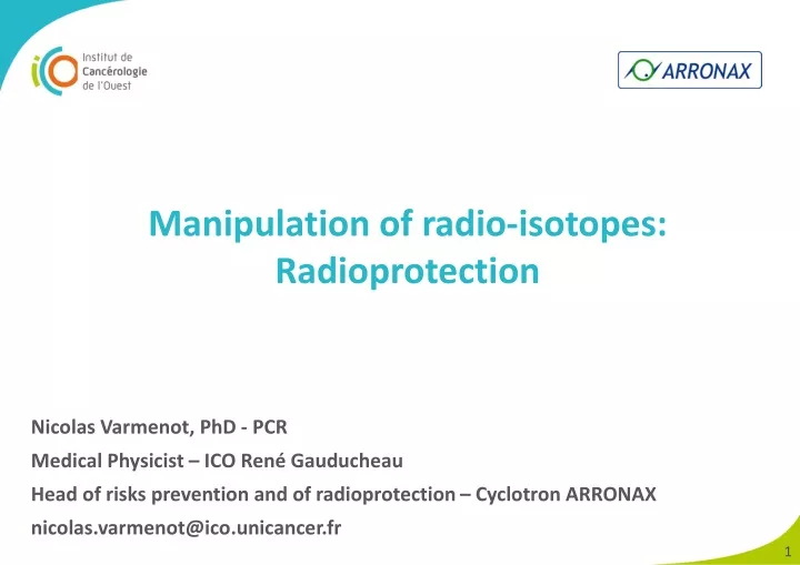 manipulation of radio isotopes radioprotection