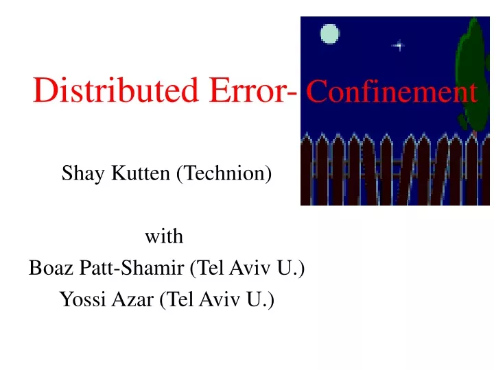 distributed error confinement