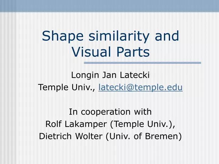 shape similarity and visual parts