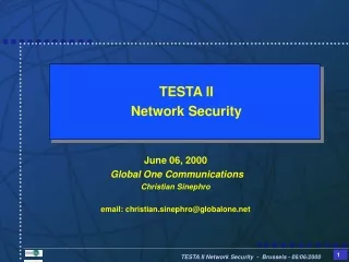 TESTA II Network Security