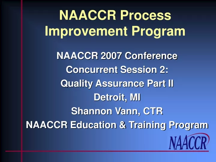 naaccr process improvement program