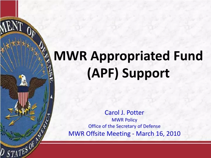 mwr appropriated fund apf support