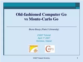 Old-fashioned Computer Go  vs Monte-Carlo Go