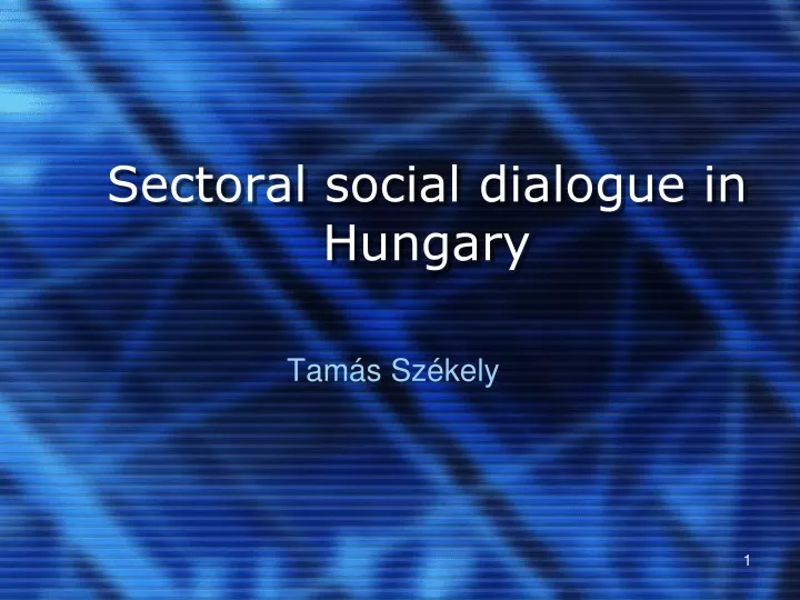 sectoral social dialogue in hungary