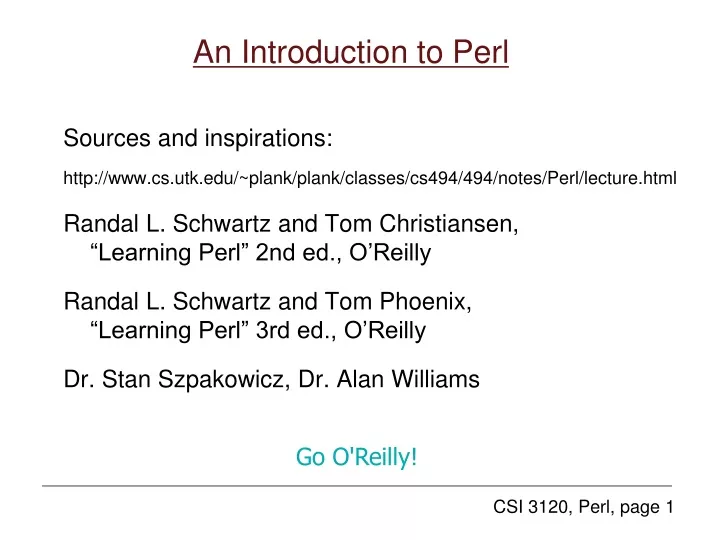 an introduction to perl