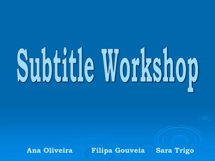 subtitle workshop