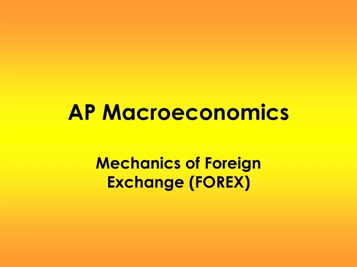 ap macroeconomics