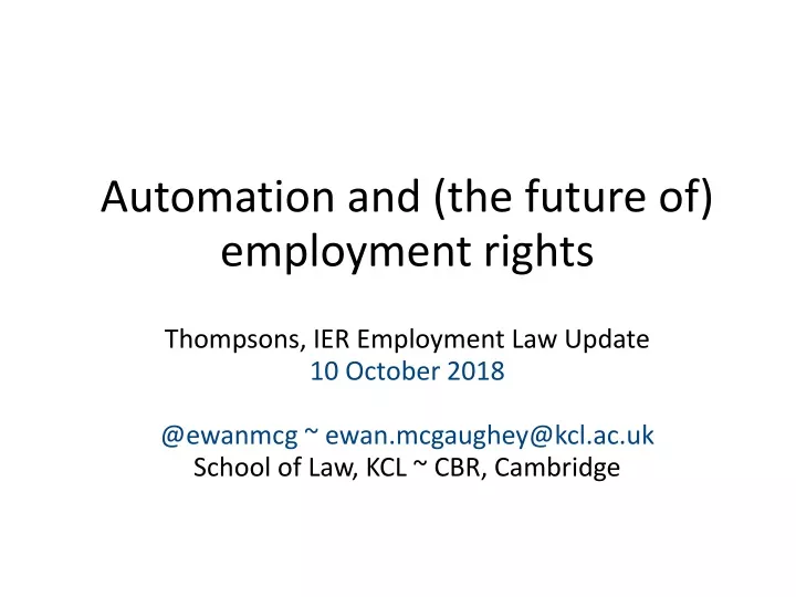 automation and the future of employment rights
