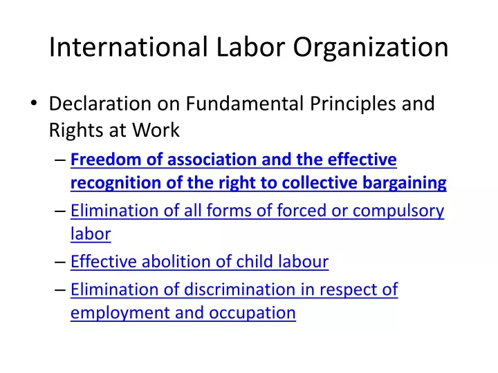 international labor organization