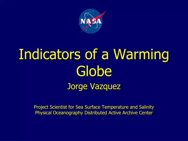 indicators of a warming globe