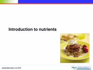 Introduction to nutrients