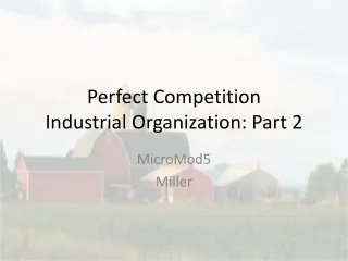 Perfect Competition Industrial Organization: Part 2