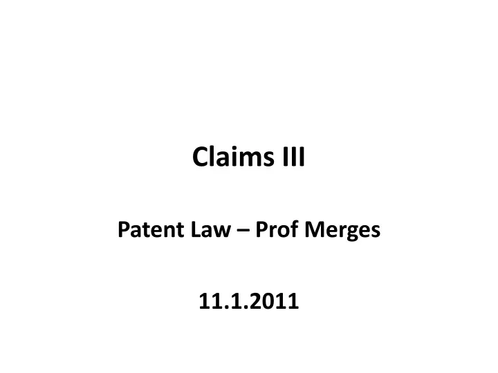 claims iii