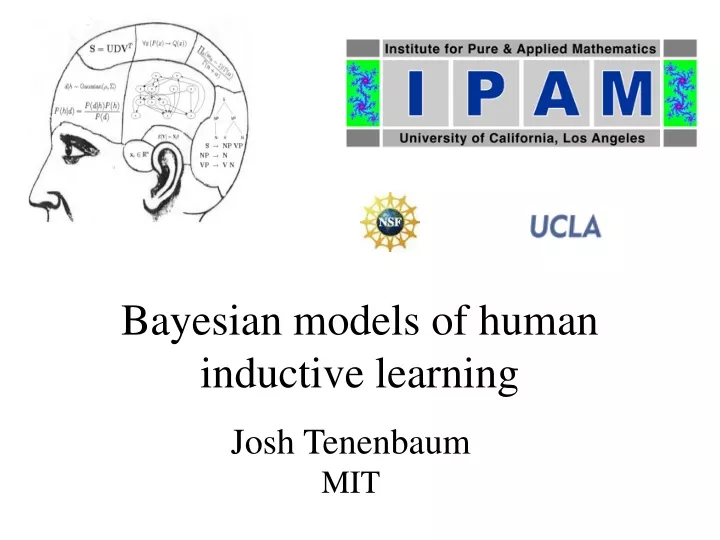 bayesian models of human inductive learning