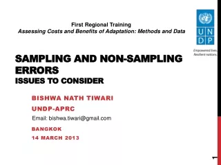 Sampling and Non-Sampling  Errors Issues to Consider
