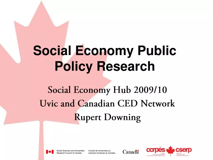 social economy public policy research