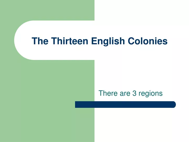 the thirteen english colonies