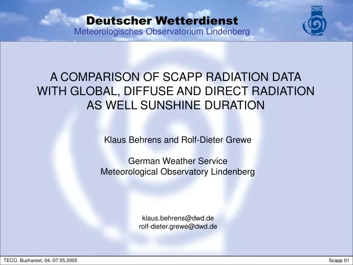 a comparison of scapp radiation data with global