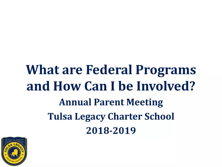 what are federal programs and how can i be involved