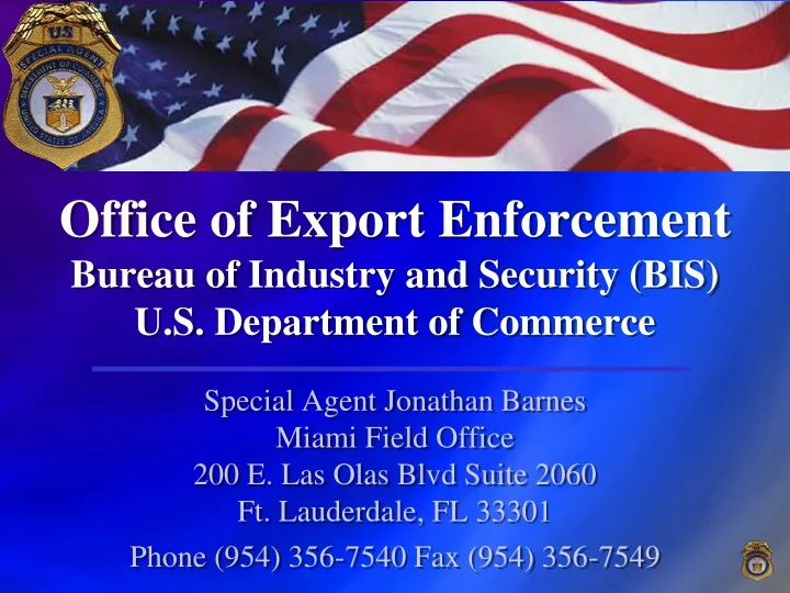 office of export enforcement bureau of industry