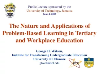 The Nature and Applications of Problem-Based Learning in Tertiary and Workplace Education