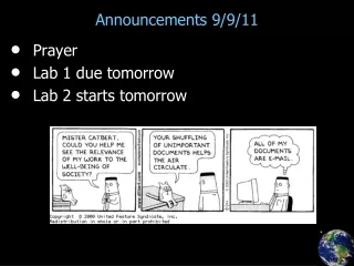 Announcements 9/9/11