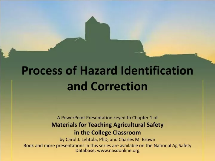 process of hazard identification and correction