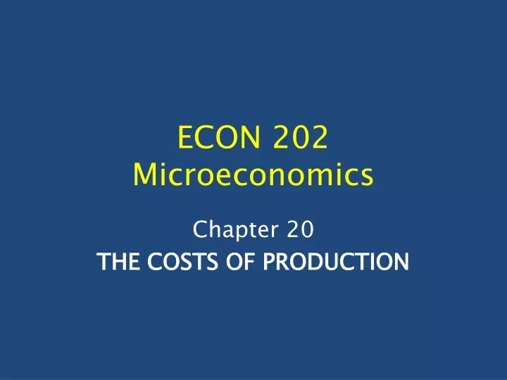 econ 202 microeconomics