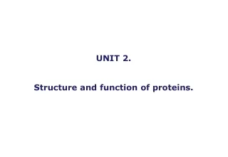 UNIT 2.  Structure and  function  of proteins.
