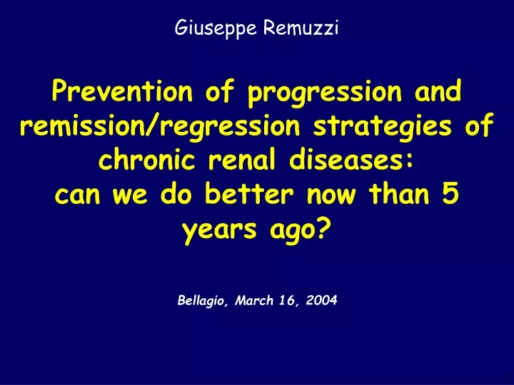 giuseppe remuzzi prevention of progression