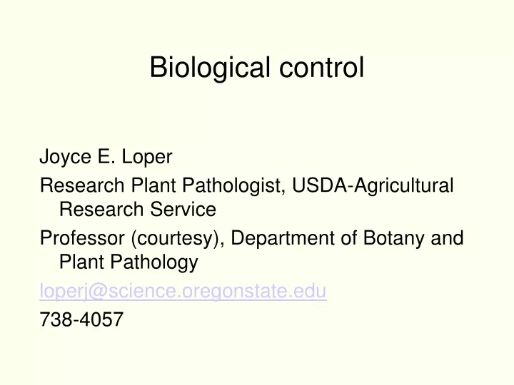 biological control