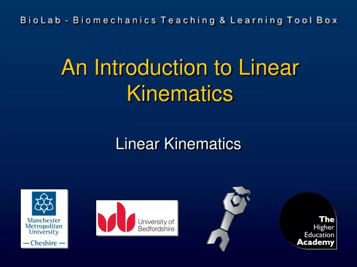 an introduction to linear kinematics