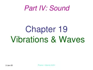 Chapter 19 Vibrations &amp; Waves