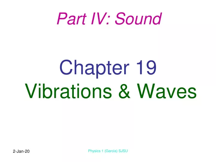 chapter 19 vibrations waves