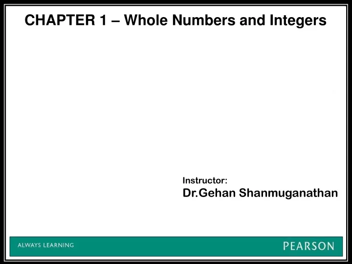 instructor dr gehan shanmuganathan