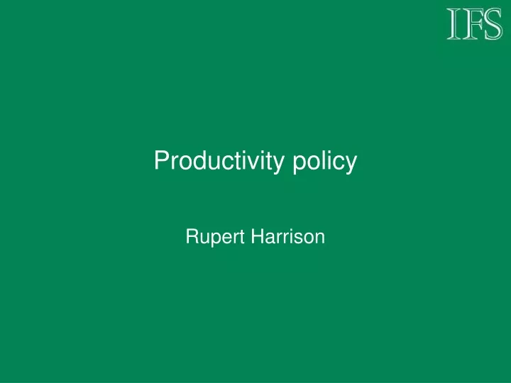 productivity policy