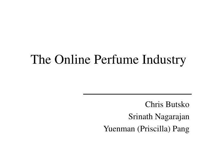 the online perfume industry