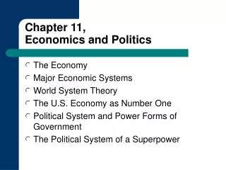 Chapter 11,  Economics and Politics
