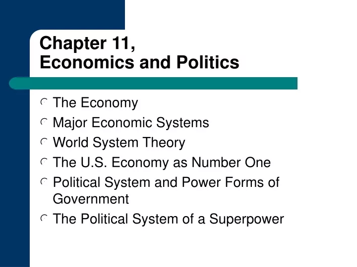 chapter 11 economics and politics