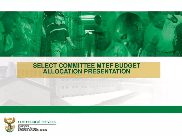 select committee mtef budget allocation