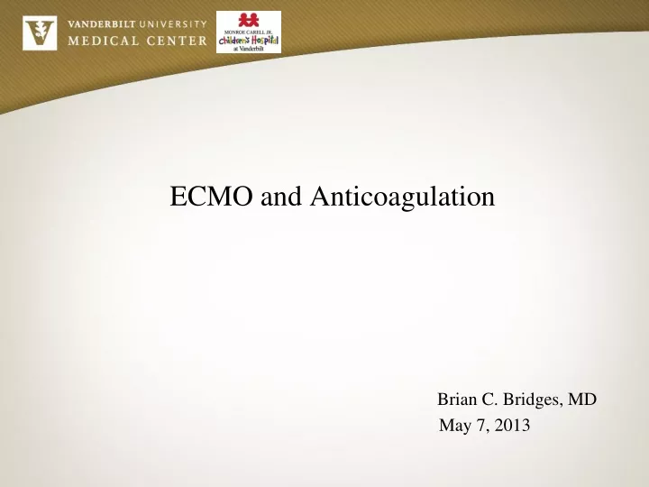 ecmo and anticoagulation