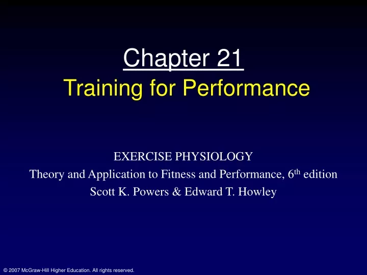 chapter 21 training for performance
