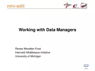 Working with Data Managers