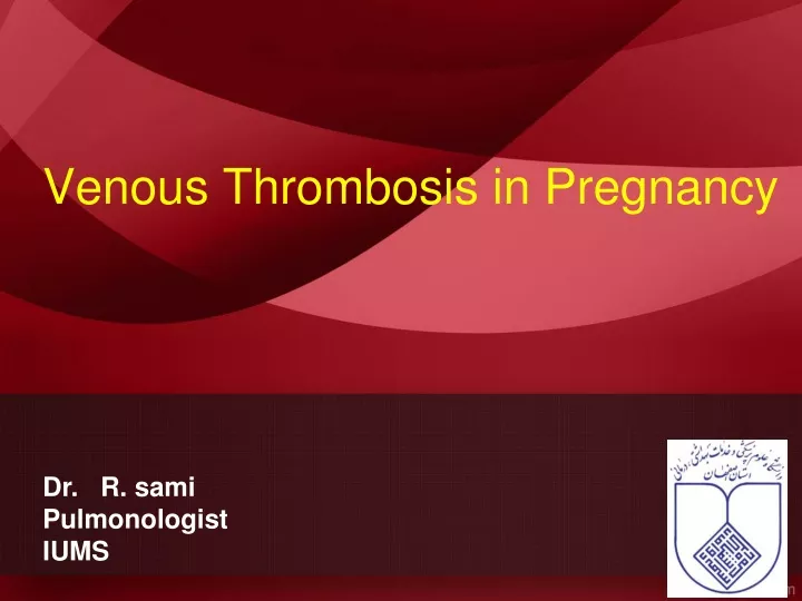 venous thrombosis in pregnancy