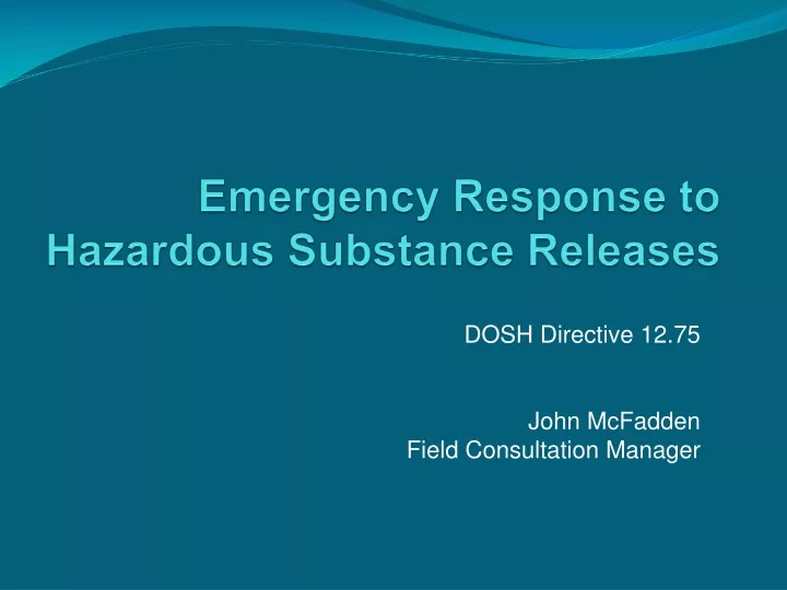 emergency response to hazardous substance releases